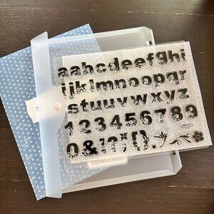 Acrylix Alphabet & Numbers Stamps Set With Flourishes e1019